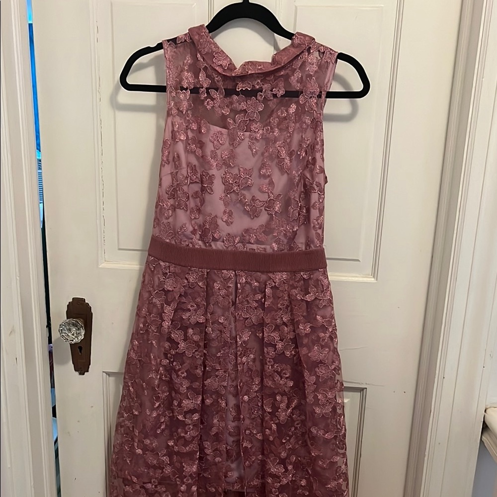 Eva Mendes Pink Pleated Halter Sundress